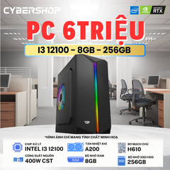 Trọn bộ máy tính văn phòng 6 Triệu ( I3 12100 | 8GB | 256GB SSD )