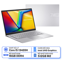 Laptop Asus Vivobook 14 X1405VA-LY623W (Core i5-13420H | 16GB | 512GB | Intel UHD Graphics | 14 inch WUXGA | Win 11 | Bạc)