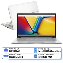 Laptop ASUS Vivobook X1404VA-NK394W (Intel Core i3-1315U | Intel UHD Graphics | 14 inch FHD | 8GB | 512GB | Win 11 Home | Bạc)