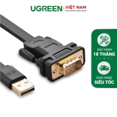 Cáp chuyển USB ra COM (RS232) dẹt dài 2m chipset FTDI FT232 (CR107) Ugreen 20218