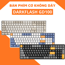BÀN PHÍM KHÔNG DÂY DARKFLASH GD100 STARRY BLUE - YELLOW AXIS SWITCH (USB + WIRELESS 2.4G)