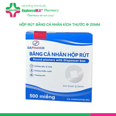 Hộp Rút Băng Cá Nhân 500 Miếng/Hộp - Băng Keo Cá Nhân Y Tế ϕ 25mm