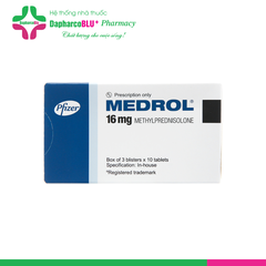 Medrol 16mg [ 3 vỉ x 10 viên ] Thuốc kháng viêm