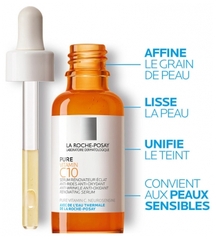 Serum chống nhăn La Roche-Posay Pure vitamin C10 Anti-Wrinkle Radiance Renewing Concentrate Serum 30 ml