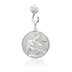Khuyên tai móc charm - màu bạc (Ruyi Charm Hoop)