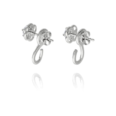 Khuyên tai móc charm - màu bạc (Ruyi Charm Hoop)