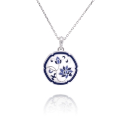 Dây chuyền Hoa Sen Xanh Trắng