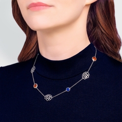 Dây chuyền - Mẫu đơn màu bạc 16"