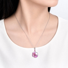 Dây chuyền Vũ Vận Hoa Khai - Màu hồng