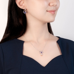 Khuyên tai Phước lành Vĩnh cửu - Vàng trắng 18kt với Đá Tanzanite