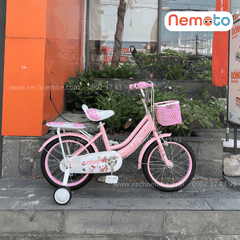 Xe Đạp Bé Gái Xinh Xắn Shukyo Kitty Size 12-14-16 inch Có Bánh Phụ