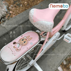 Xe Đạp Bé Gái Shukyo Labubu 18, 20 Inch Có Giỏ, Yên Sau