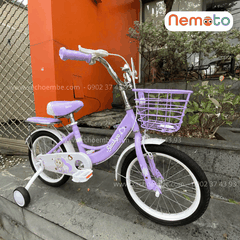 Xe Đạp Bé Gái Shukyo Labubu 12, 14, 16 Inch Có Bánh Phụ