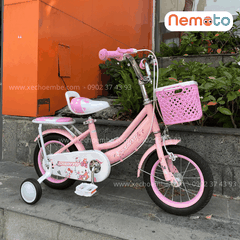 Xe Đạp Bé Gái Xinh Xắn Shukyo Kitty Size 12-14-16 inch Có Bánh Phụ