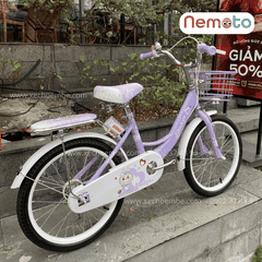 Xe Đạp Bé Gái Shukyo Labubu 18, 20 Inch Có Giỏ, Yên Sau