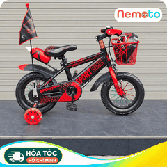 Xe Đạp Trẻ Em Thể Thao 12, 14, 16 Inch Tặng Cờ, Bình Nước, Nón Bảo Hộ