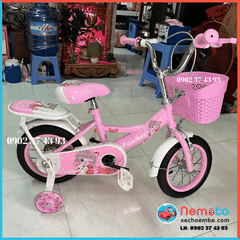 Xe Đạp Bé Gái Jin 12, 14, 16 Inch Có Giỏ Và Bánh Phụ
