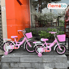 Xe Đạp Bé Gái Jin 12, 14, 16 Inch Có Giỏ Và Bánh Phụ