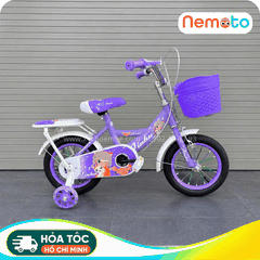 Xe Đạp Bé Gái Jin 12, 14, 16 Inch Có Giỏ Và Bánh Phụ