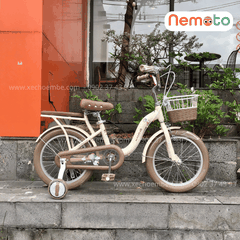 Xe Đạp Trẻ Em Xaming  C1 màu be - Size 12-14-16 Inch Có Giỏ Và Bánh Phụ