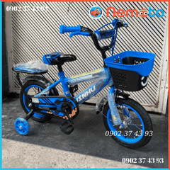 Xe Đạp Bé Trai Jin 12, 16 Inch Có Giỏ Và Bánh Phụ