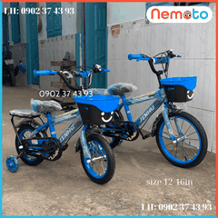 Xe Đạp Bé Trai Jin 12, 16 Inch Có Giỏ Và Bánh Phụ
