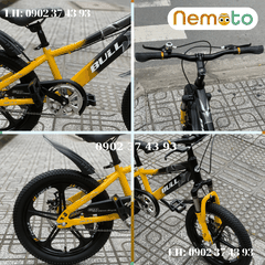 Xe Đạp  Địa Hình Thể Thao Cao Cấp Bánh Mâm, Phuột nhún, Thắng Đĩa Size 20inch - Mã BULL