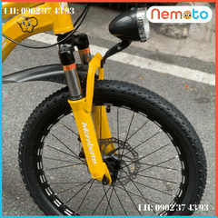 Xe Đạp Nam 2 Gióng Thời Trang, Phuột Nhún, Thắng Đĩa Kèm Đèn  Size 20 -Mã MAY20