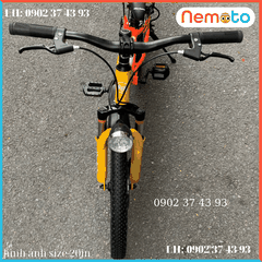 Xe Đạp Nam 2 Gióng Thời Trang, Phuột Nhún, Thắng Đĩa Kèm Đèn  Size 20 -Mã MAY20