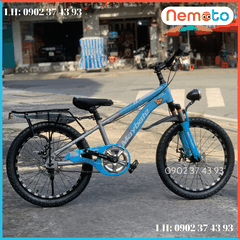 Xe Đạp Nam 2 Gióng Thời Trang, Phuột Nhún, Thắng Đĩa Kèm Đèn  Size 20 -Mã MAY20