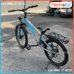 Xe Đạp Nam 2 Gióng Thời Trang, Phuột Nhún, Thắng Đĩa Kèm Đèn  Size 20 -Mã MAY20