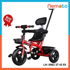 Xe 3 bánh tay đẩy tiện lợi, khung sườn chắc chắn, cho bé từ 10 tháng tuổi - 5 tuổi