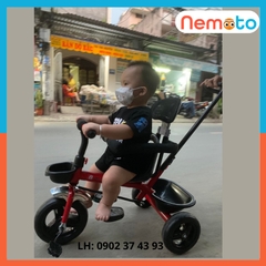 Xe 3 bánh tay đẩy tiện lợi, khung sườn chắc chắn, cho bé từ 10 tháng tuổi - 5 tuổi