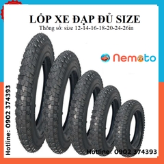 Lốp xe đạp (vỏ xe đạp) size 12-14-16-18-20-24-26inch Casumina, Kenda, Deli Tire