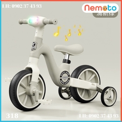 Xe Đa Năng 2 Trong 1 Cao Cấp Gấp Bánh Gọn - Xe Chòi Chân - Xe Ba Bánh Đạp 318