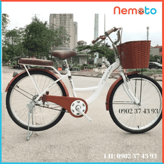 Xe Đạp Nữ Hàng Việt Nam khung sườn chắc chắn  Size 24inch - Mã VN24