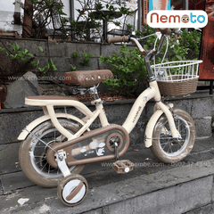 Xe Đạp Trẻ Em Xaming  C1 màu be - Size 12-14-16 Inch Có Giỏ Và Bánh Phụ