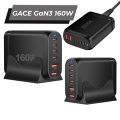 Trạm Sạc Nhanh Đa Năng GACE GaN3 160/320/600 – Cổng Type-C & USB PD, Sạc Laptop, Điện Thoại, Máy Tính Bảng