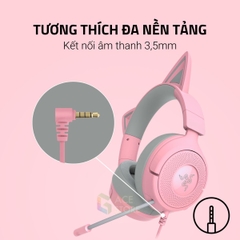 Razer Kraken Kitty V3 X – Tai Nghe Gaming Có Dây, Mic HyperClear, Âm Thanh 7.1, 3 Màu
