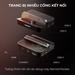 Retroid Dock Chính Hãng – Dock 7‑in‑1 USB‑C Hỗ Trợ Xuất HDMI & Mạng Có Dây 1Gbps