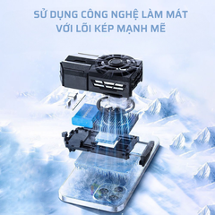 MEMO DLA5 | Quạt tản nhiệt sò lạnh dùng pin 1200mAh nhỏ gọn làm mát nhanh chống ồn LED gaming