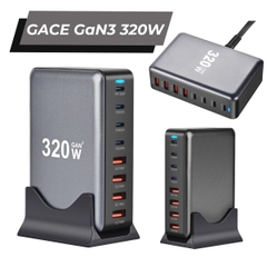 Trạm Sạc Nhanh Đa Năng GACE GaN3 160/320/600 – Cổng Type-C & USB PD, Sạc Laptop, Điện Thoại, Máy Tính Bảng