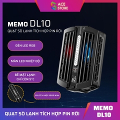 Memo DL10 | Quạt tản nhiệt sò lạnh tích hợp pin 2000 mAh Gace Store phân phối chính hãng