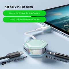 Plextone GS1 Pro – Jack chuyển Type-C sang 3.5mm kiêm sạc nhanh 60W