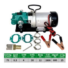 Máy Bơm Dầu Bánh Răng WCB-75L 24V – Kèm 10m Ống Dẫn, Công Suất Mạnh