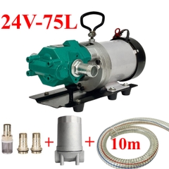 Máy bơm dầu bánh răng 24V WCB-75L + Lọc + kèm 10m ống