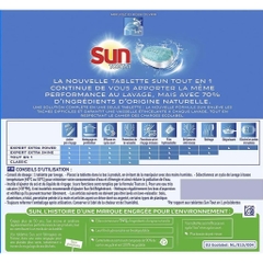 Viên rửa bát Sun hiệu quả lành tính chính hãng Pháp All in 1 (đã gồm muối, bóng + vệ sinh máy)
