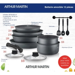 Các bộ nồi chảo chính hãng Arthur Martin Pháp (bill mua siêu thị Pháp)