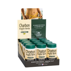 Viên uống than hoạt tính-đất sét xanh thải độc ruột đốt mỡ bụng Charbon Argile Verte chính hãng Pháp