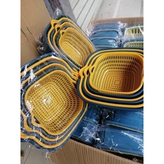 Combo 6 rổ kèm chậu nhựa đủ kích cỡ màu vàng xanh siêu đẹp